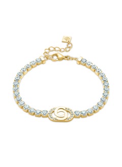 CERRUTI 1881 Claudia Gold-Plated Double 'C' Interlocked Charm Bracelet for Women  - Image 1