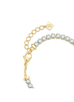 CERRUTI 1881 Claudia Gold-Plated Double 'C' Interlocked Charm Bracelet for Women  - Image 3