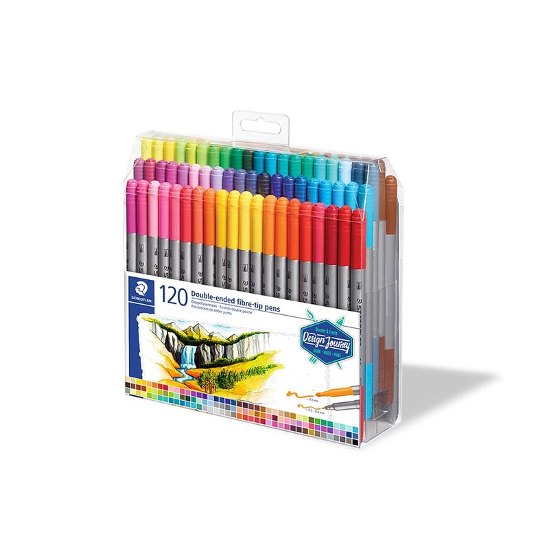 STAEDTLER STAEDTLER Fibre tip marker pen set 2 tips 120 clrs wallet pack  - Image 4