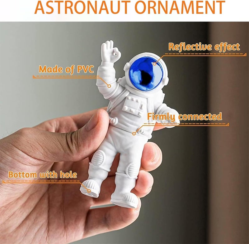 LYAROMIS Elegant Statues Decor Set, 3PCS Unique Polyresin Astronaut Figurines, Perfect Ornaments for Room, Car Dashboard, Office, Home Decor, Ideal Gift for Space Lovers - Image 4