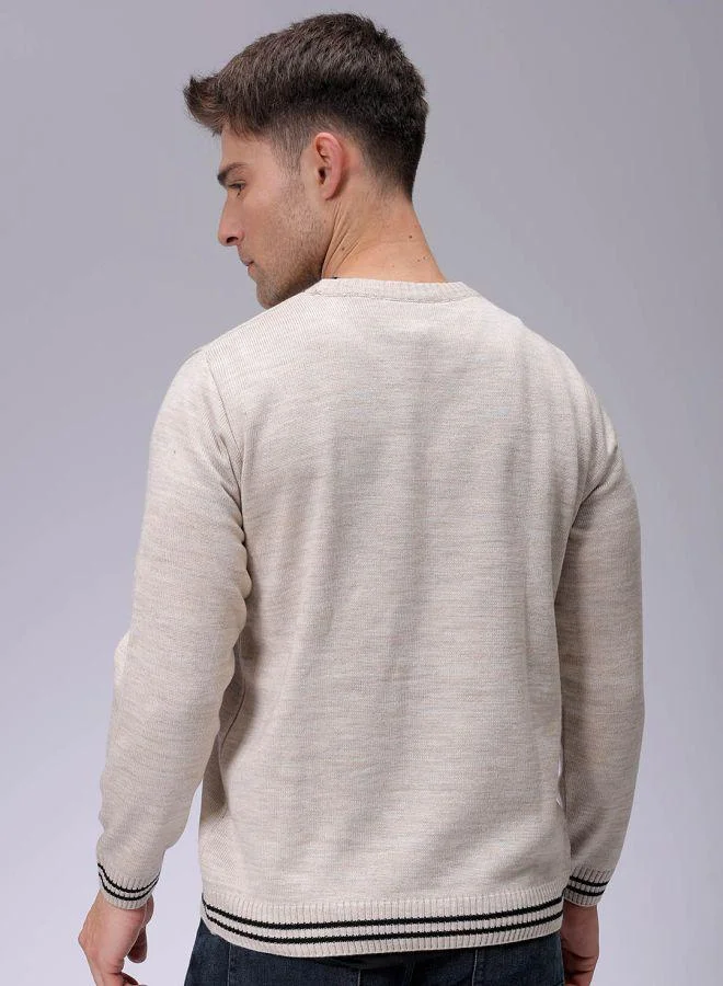 The Indian Garage Co Men Relaxed Fit Typography Crew Neck Sweater