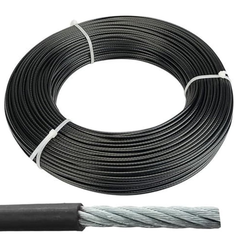 FITIFY Gym Machine Steel Wire with PU Coating (6mm Thick, 20 Meters Long) - Gym Cable for Home and Professional Cable Machines (6 MM, 20 METER) - Image 1