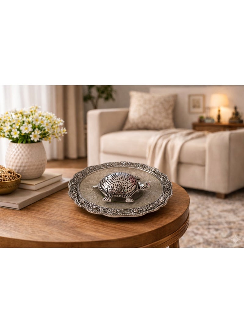 Artezaa Tortoise with Plate (Kachhua Yantra) – Vastu Decorative Showpiece | Feng Shui Tortoise for Good Luck & Prosperity | Ideal for Home, Office & Gifts | Positive Vibes - Image 1