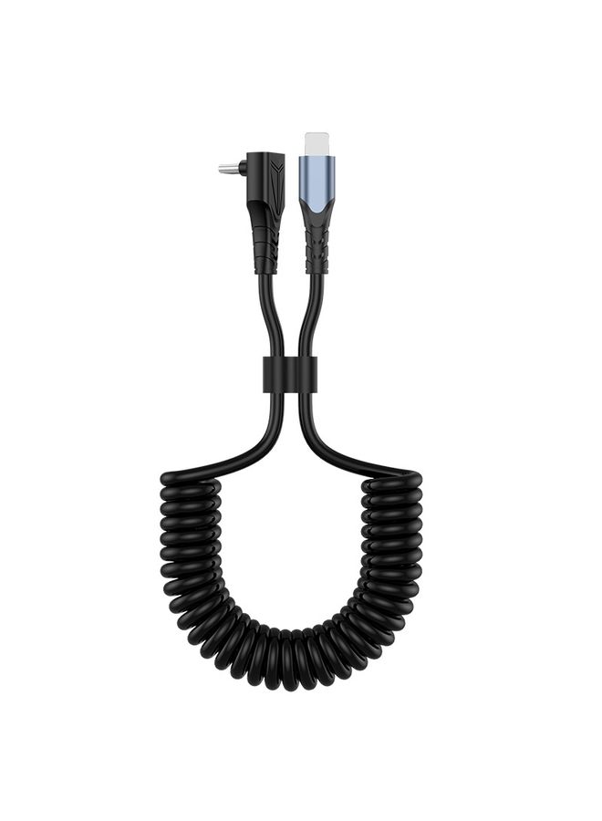 ENKAY PD 27W Type-C to 8 Pin 3A Elbow Expansion Spring Coiled Fast Chrging Data Cable, Length: 1.5m - Image 1