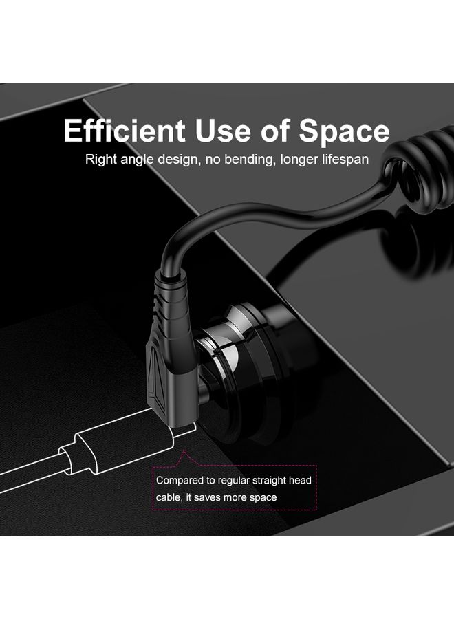 ENKAY PD 27W Type-C to 8 Pin 3A Elbow Expansion Spring Coiled Fast Chrging Data Cable, Length: 1.5m - Image 4