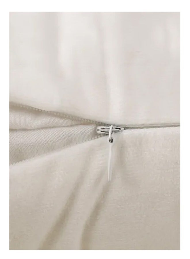 Sharpdo Striped Printed Quilted Soft Fabric Cushion Cover White/Gold 45 x 45cm - Image 2