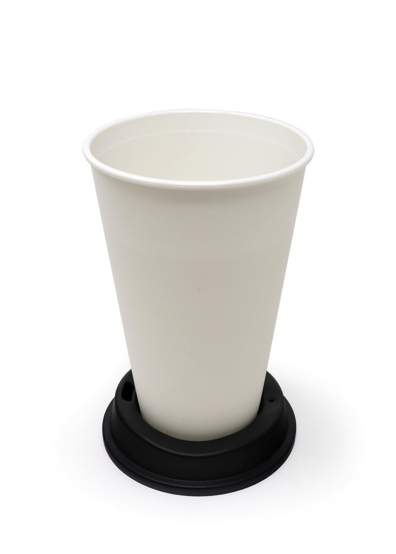 Rolling Sands USA Made 16 oz Reusable Coffee Cups with Lids 2 Pk  To Go Travel Cups  Hot or Cold Drinks  Dishwasher and Microwave Safe  Black and White - Image 3