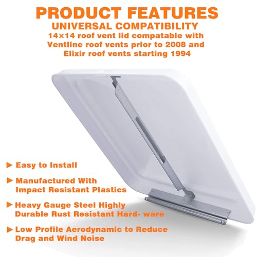 LuckySlycyc 14" Rv Vent Covers for Roof,Rv Vent Cover,Size:14" x 14",For Camper, Trailer, Rv vent cover replacement (2) - Image 5