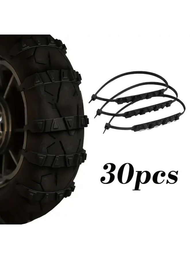 30pcs Heavy Duty Motorcycle Anti Slip Snow Chains All Terrain Traction Adjustable Zip Ties - Image 5
