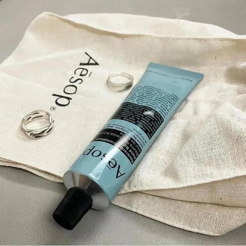 Aesop Reverence Aromatique Travel Size Hand Balm | Lotion that Gently Exfoliates Dry Hands + Nourishes with Macadamia Seed Oil and Shea Butter | 2.4 oz / 75 mL - Image 4