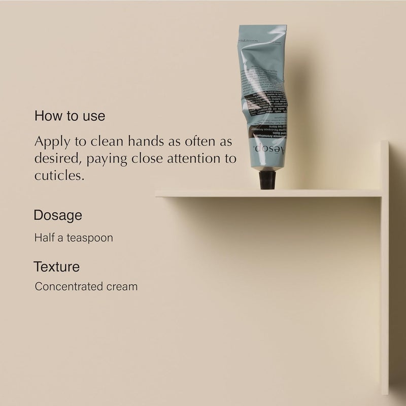 Aesop Reverence Aromatique Travel Size Hand Balm | Lotion that Gently Exfoliates Dry Hands + Nourishes with Macadamia Seed Oil and Shea Butter | 2.4 oz / 75 mL - Image 2