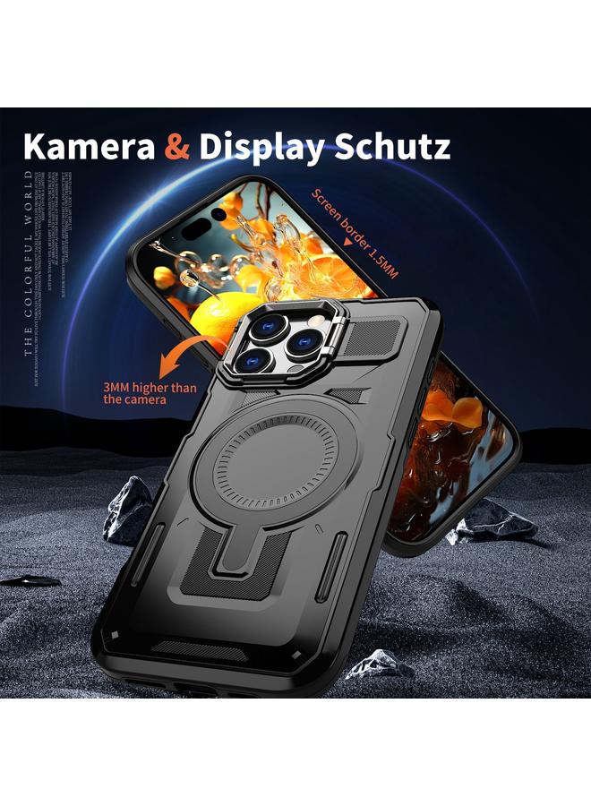 S-TOP Case For iPhone 14 Plus Shield Hollow Frame Holder MagSafe Phone Case - Image 2