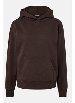 Tchibo Women Hoodie Long Sleeves Plain Sweatshirt, Choco Brown  - Image 2