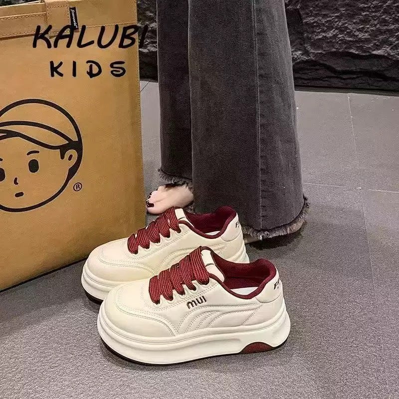 Women's Chunky Sneakers White Thick Sole Casual Shoes 2026 - Image 1