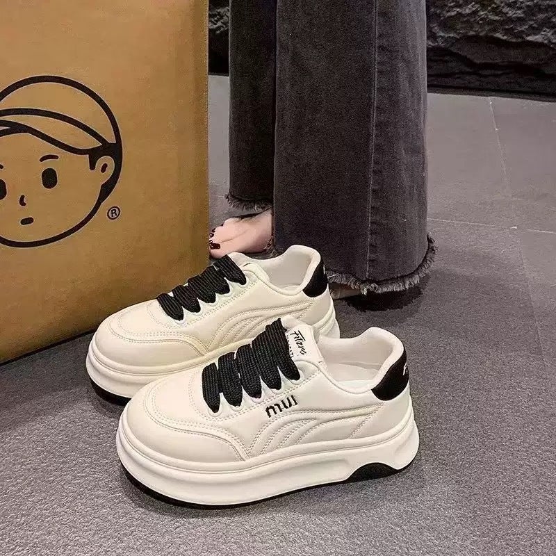 Women's Chunky Sneakers White Thick Sole Casual Shoes 2026 - Image 2