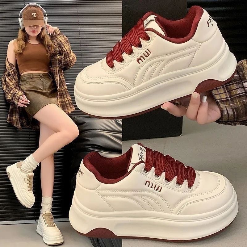 Women's Chunky Sneakers White Thick Sole Casual Shoes 2026 - Image 4