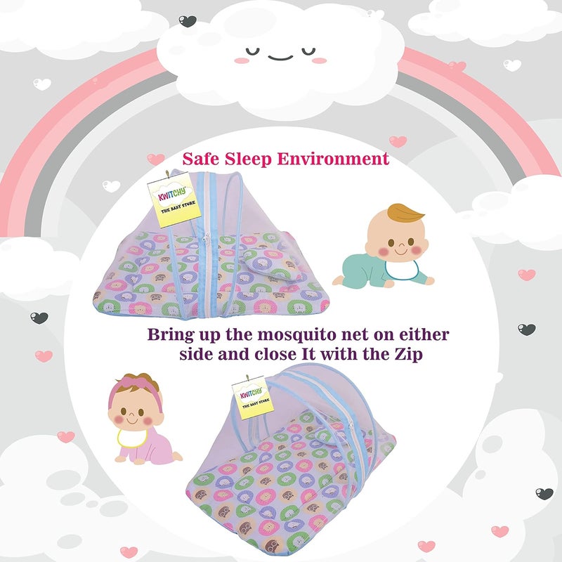 Kwitchy New Born Baby Bedding Combo of Mattress with Net Sleeping Bag 4 Pcs Gadda Set 06 Months Blue 3PCS Set - Image 5