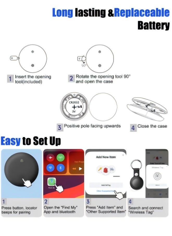 Occuwzz - Smart Tracker Item Finder for Apple Find My (iOS Only), Super MINI Size Key Finder Item Locator for Luggage,Wallet,Bicycle and More, IPX6 Waterproof Works Like Apple Airtag(Black-1 Pack) - Image 1
