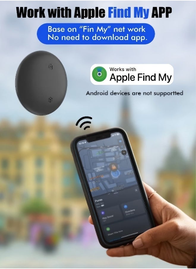 Occuwzz - Smart Tracker Item Finder for Apple Find My (iOS Only), Super MINI Size Key Finder Item Locator for Luggage,Wallet,Bicycle and More, IPX6 Waterproof Works Like Apple Airtag(Black-1 Pack) - Image 1