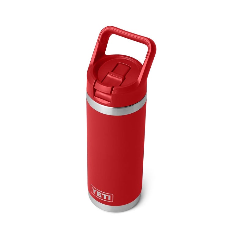 YETI Rambler 18 oz Bottle, Vacuum Insulated, Stainless Steel with Color Matching Straw Cap, Rescue Red - Image 5