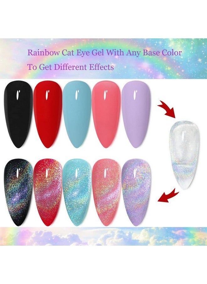 MAJOR DIJIT Gel Nail Polish 15Ml/0.5Fl Oz Holographic 9D Cat Eye Shiny Gel Polish Glitter Soak Off Nail Polish With Magnetic Stick For Nail Salon  - Image 3