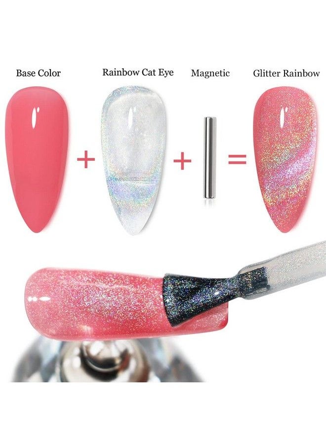 MAJOR DIJIT Gel Nail Polish 15Ml/0.5Fl Oz Holographic 9D Cat Eye Shiny Gel Polish Glitter Soak Off Nail Polish With Magnetic Stick For Nail Salon  - Image 5