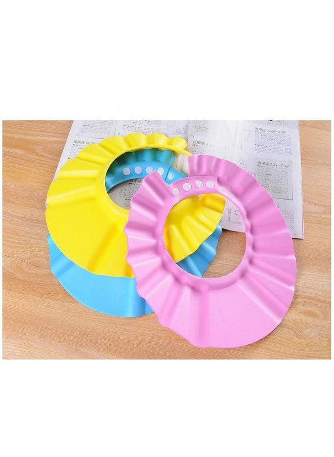 Shuiniba - iBePro® Baby Safe Shampoo Shower Bathing Protection Soft Shower Cap Hat Wash Hair Shield for Children Kids to Keep The Water Out of Their Eyes & Face (Pink) - Image 1