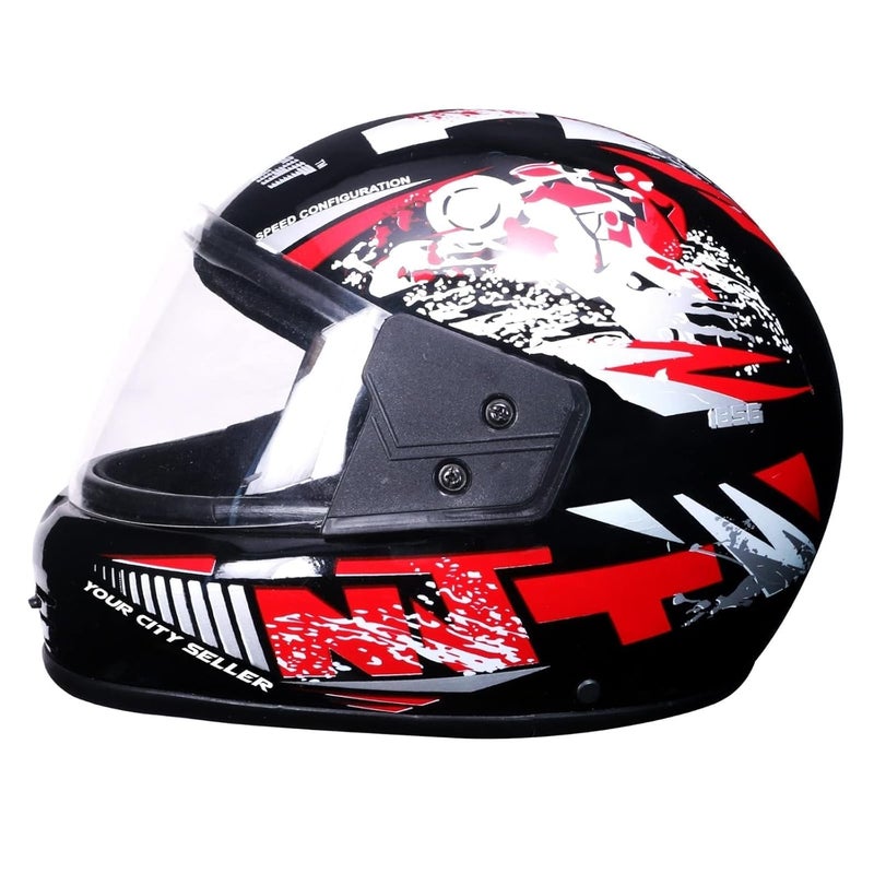 STiSS Strong and Durable Stylish Full Face Men Motorbike Helmet | Scratch Resistance and Silicone Glass Protection - (Red) - Image 1