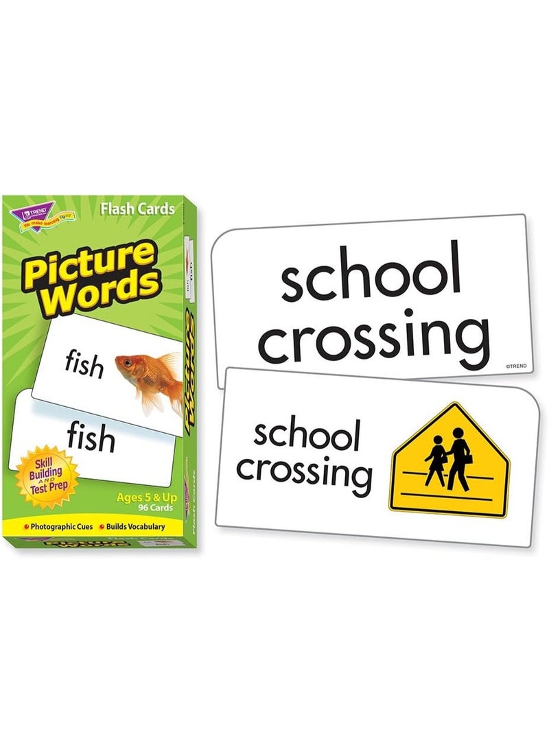 Trend Enterprises Trend Enterprises: Picture Words Skill Drill Flash Cards, Content-Rich Self-Checking Cards to Practice and Master, Great for Skill Building, 96 Cards Included, Ages 5 and Up  - Image 2