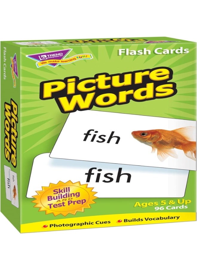 Trend Enterprises Trend Enterprises: Picture Words Skill Drill Flash Cards, Content-Rich Self-Checking Cards to Practice and Master, Great for Skill Building, 96 Cards Included, Ages 5 and Up  - Image 1
