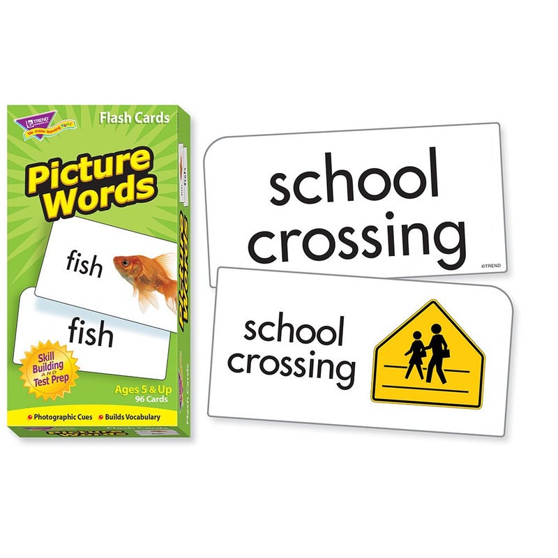 Trend Enterprises: Picture Words Skill Drill Flash Cards, Content-Rich Self-Checking Cards to Practice and Master, Great for Skill Building, 96 Cards Included, Ages 5 and Up - Image 2