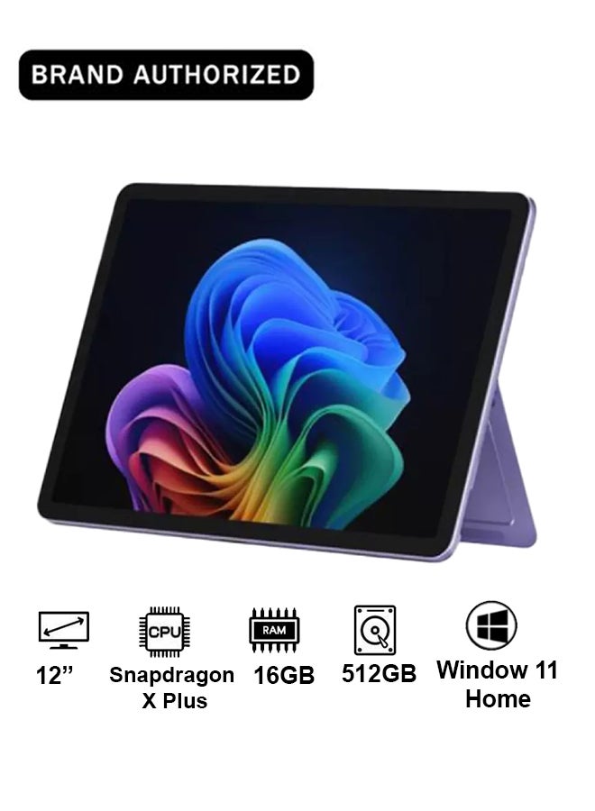 Microsoft Surface Laptop With 12 Inch LCD Touchscreen Display, Snapdragon X Plus Processor/16GB RAM DDR5/512GB SSD/Qualcomm Adreno Graphics/Windows 11 Home/ English/Arabic Violet - Image 1