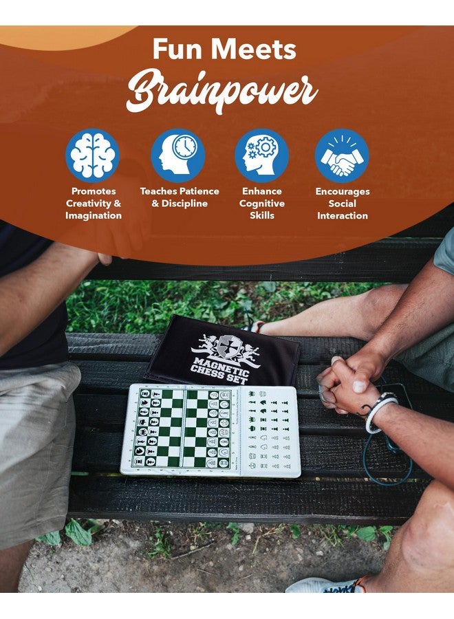 WE Games مجموعة شطرنج سفر مغناطيسية صغيرة من WE Games - لوحة قابلة للطي بحجم 6 إنش مع قطع فينيل متينة وملكات إضافية - لعبة شطرنج مغناطيسية داخلية وخارجية - شعار أبيض - Image 5