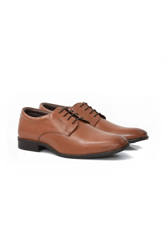 ATTILIO Men's Robert Woo 4 Lace Up Comfort Tan Brown Leather Work Office Formal Occasion Party Casual Wear Italian Design Anti Skid Premium Shoes