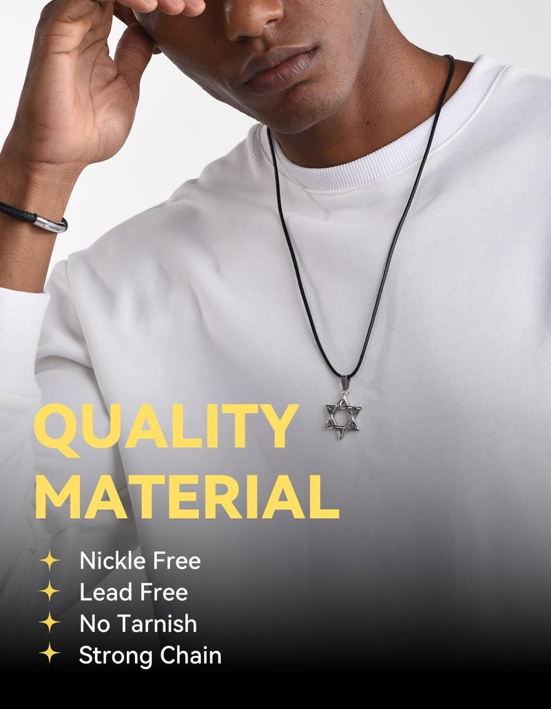 ChainsHouse سلسلة منزل مقاومة للماء من جلد أسود مضفر مع مشبك، حبل للرجال والنساء لتصميم DIY، متاحة للتخصيص، عرض 1.5/2/3 مم، طول 16/18/20/22/24/26/28/30" (مع علبة هدايا) - Image 2