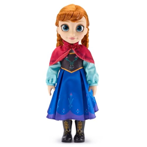 Disney store دميّة آنا من ديزني ستور الرسمية 16 إنش من مجموعة ذات مرة قصة ديزني للأميرات مع عيون عاكسة بحدقة وقزحية ثلاثية الأبعاد وزي مفصل ومشط وحذاء يأتي في صندوق عرض - Image 1