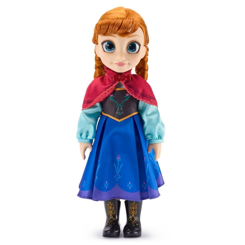 Disney store دميّة آنا من ديزني ستور الرسمية 16 إنش من مجموعة ذات مرة قصة ديزني للأميرات مع عيون عاكسة بحدقة وقزحية ثلاثية الأبعاد وزي مفصل ومشط وحذاء يأتي في صندوق عرض - Image 3