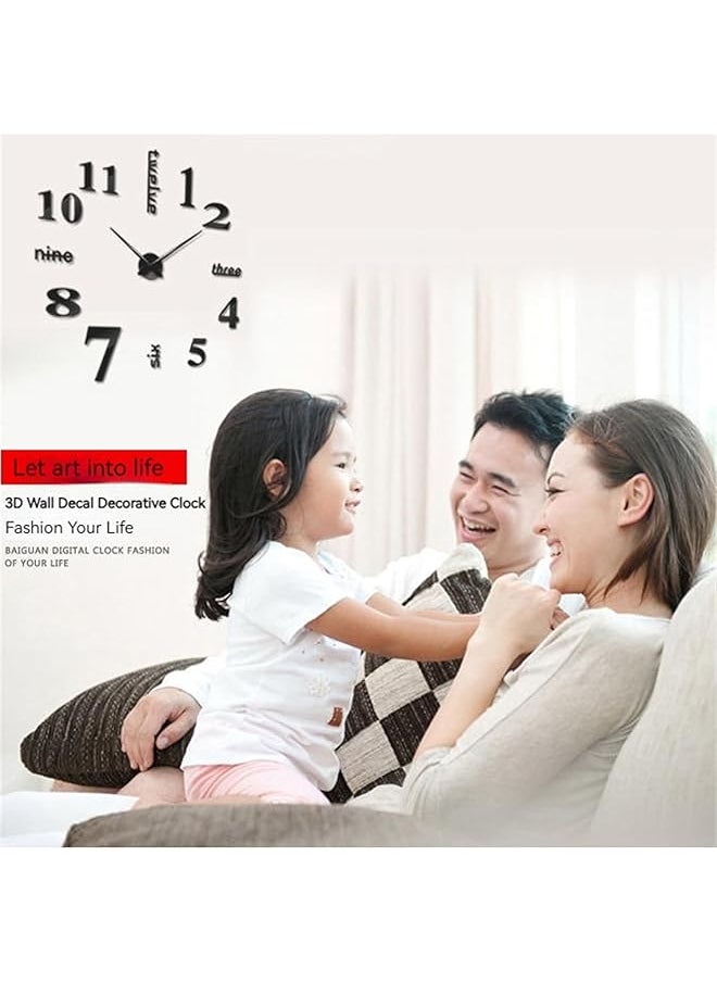 3D Wall Decal Decorative Clock Wall Clock 3D Dimensional Wall Clock Punch Free And Easy To Install 3D Dimensional Clock 3D Wall Decal Decorative Clock Glow In The Dark Luminous Large