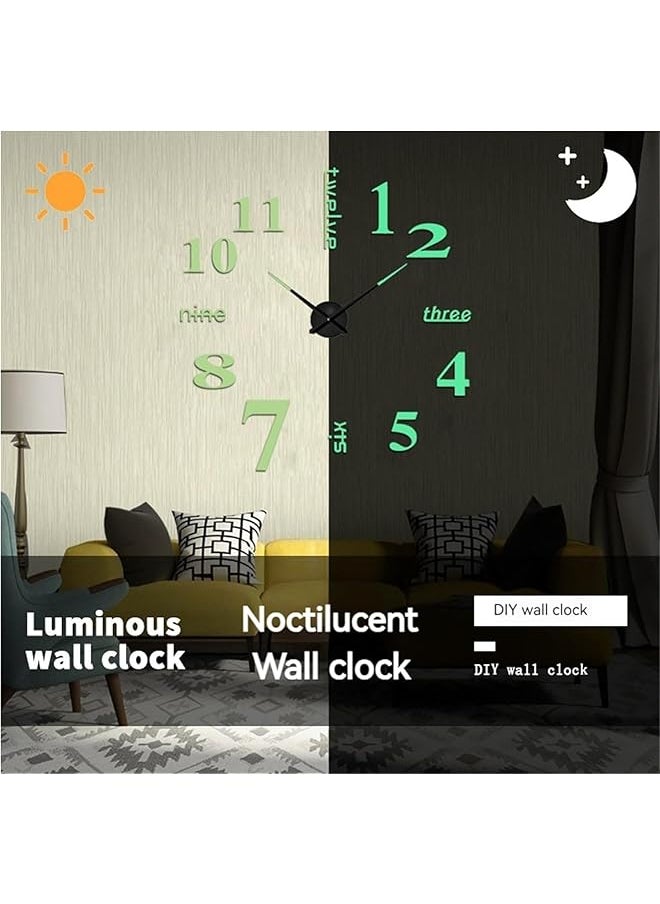 3D Wall Decal Decorative Clock Wall Clock 3D Dimensional Wall Clock Punch Free And Easy To Install 3D Dimensional Clock 3D Wall Decal Decorative Clock Glow In The Dark Luminous Large