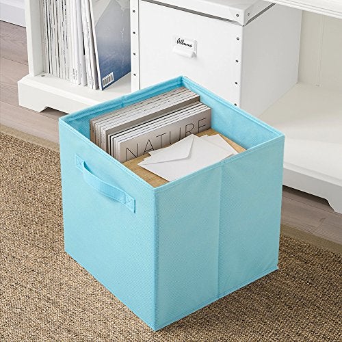 PowerKing Collapsible Storage Cubes with Handles, Fabric Foldable Bins for Closet Shelves, Durable Organization Storage Bins, 10.5'' x 11'' x 10.5'' (Blue, 2Pack) - Image 2
