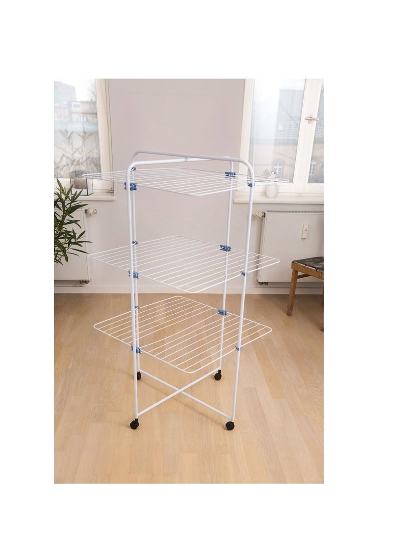 gimi حامل المناشف القابل للطي جيمي لينير 3 - رف تجفيف من الصلب الإيطالي مع ثلاثة أرفف وستة شبكات مستقلة - Image 2