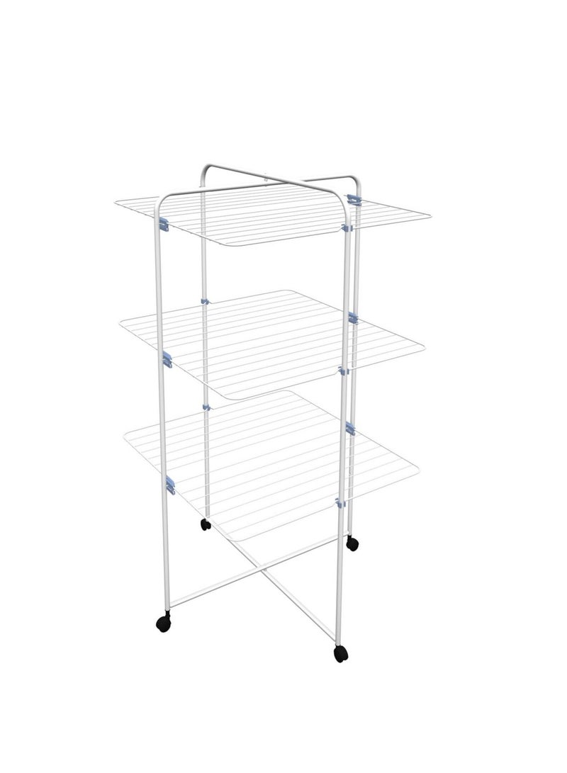 gimi حامل المناشف القابل للطي جيمي لينير 3 - رف تجفيف من الصلب الإيطالي مع ثلاثة أرفف وستة شبكات مستقلة - Image 1