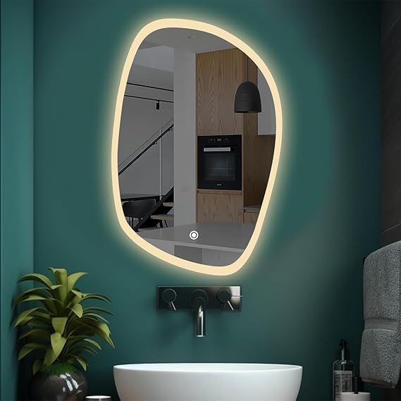 TINITALO Quality Glass led Mirror for Bathroon with Back Light Mirror with Light Touch Sensor Total 3 Light Brightness Adjustable LED 277 18x24 inch - Image 1