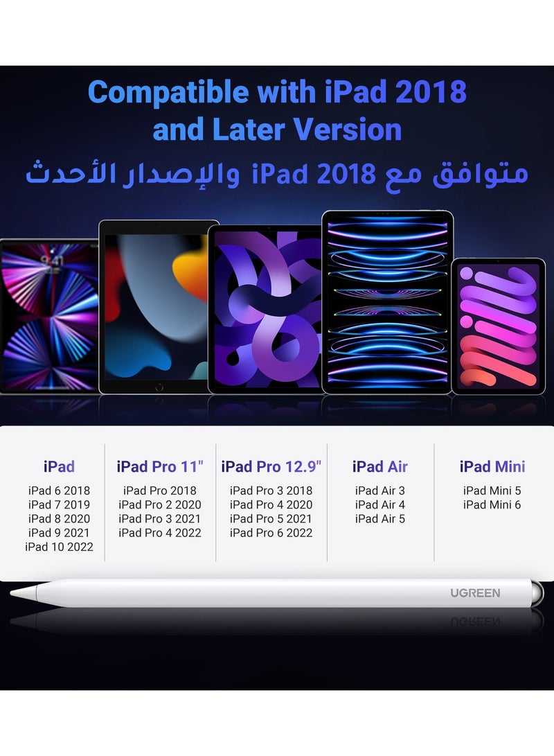 Ugreen iPad Pencil With Magnetic Wireless Charging, Fast Charge For Apple iPad, Bluetooth Power Display, Tilt Sensitivity Stylus Pen For iPad Compatible With iPad 2018-2022, iPad, Pro, Air, Mini - Image 4