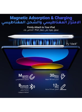 iPad Pencil With Magnetic Wireless Charging, Fast Charge For Apple iPad, Bluetooth Power Display, Tilt Sensitivity Stylus Pen For iPad Compatible With iPad 2018-2022, iPad, Pro, Air, Mini Silver - view 5
