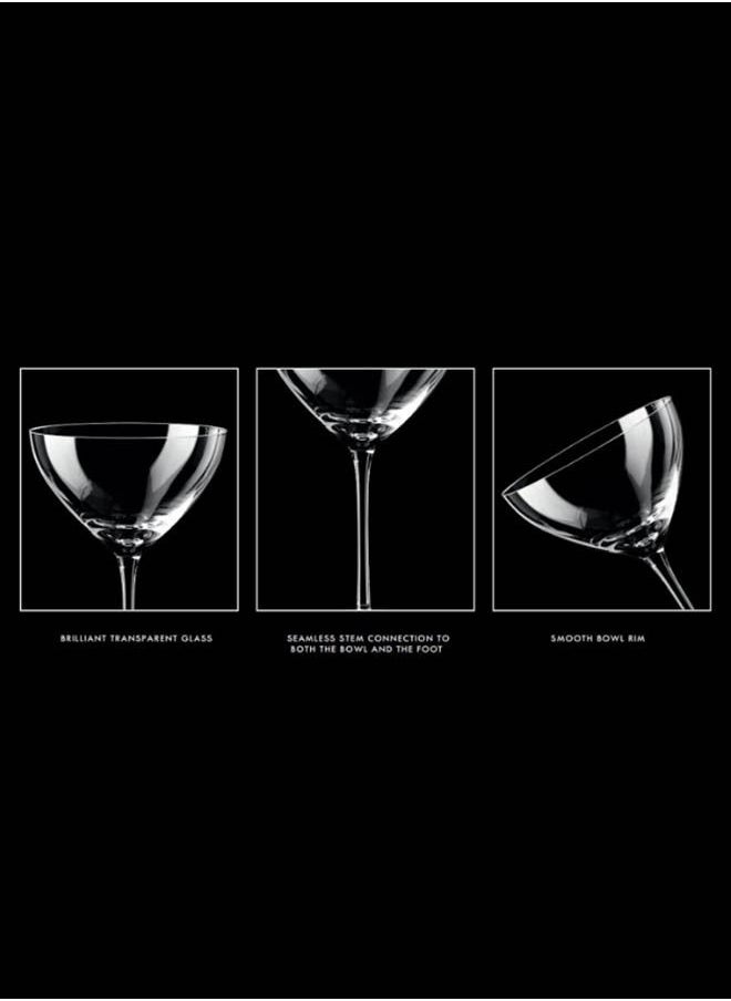Krosno Krosno Martini Cocktail Glasses 245ml | Set of 6 | 8.3 oz | Harmony Collection | Perfect for Home, Restaurants and Parties | Dishwasher Safe  - Image 3