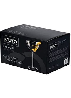 Krosno Krosno Martini Cocktail Glasses 245ml | Set of 6 | 8.3 oz | Harmony Collection | Perfect for Home, Restaurants and Parties | Dishwasher Safe  - Image 4