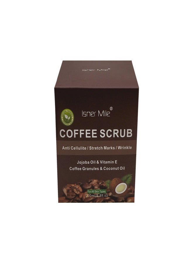 isner mile Coffee Scrub for Body Cleansing and Exfoliation - 250ml - Image 1
