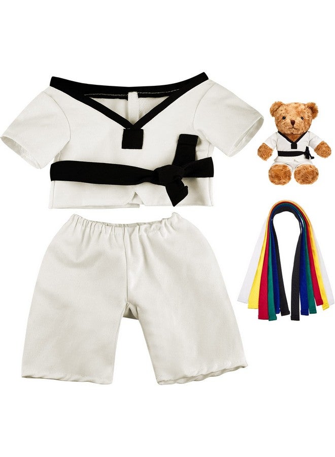 Civaner Civaner Taekwondo Uniform Outfit Bear Clothes with Belts, Bear Not Included, Fit 12-16 in, Clothes for Taekwondo Uniform Stuffed Animal Clothing for Birthday Gift Party  - Image 1