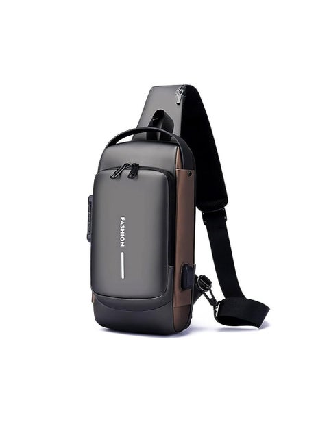 شنطة كتف كروس رفيعة من البوليستر المقاوم للماء للجنسين  ، شنطة كتف للرجال أو تستخدم كشنطة ظهر صغيرة أو شنطة يد للسفر والترفيه، شنطة صدر بغطاء صلب مضاد للسرقة